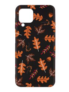 Матовий чорний чохол на Samsung Galaxy A12 :: Осінь (принт 107)