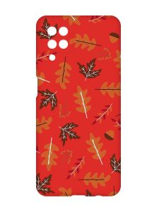 Матовий червоний чохол на Samsung Galaxy A12 :: Осінь (принт 107)