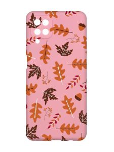 Матовий рожевий чохол на Samsung Galaxy A12 :: Осінь (принт 107)