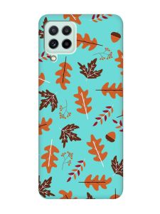 Матовий бірюзовий чохол на Samsung Galaxy M32/M22/A22 4G :: Осінь (принт 107)