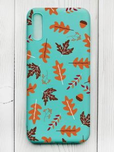 Матовий бірюзовий чохол на Xiaomi Redmi 9А :: Осінь (принт 107)