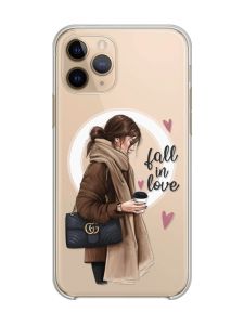 Магнітний чохол на iPhone 11 Pro із підтримкою MagSafe :: Дівчина з кавою (принт 112)