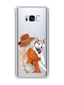 Чохол з потовщеними кутами на Samsung Galaxy S8 :: Дівчина з песиком (принт 115)