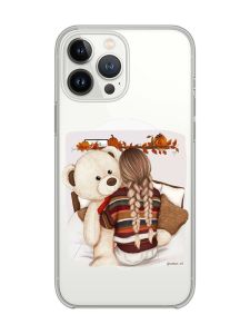 Магнітний чохол на iPhone 14 Pro із підтримкою MagSafe :: Дівчинка з ведмедиком (принт 117)