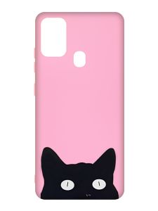 Матовий рожевий чохол на Samsung Galaxy M30s/M21 :: Котик (принт 119)