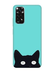 Матовий бірюзовий чохол на Xiaomi Redmi Note 11 :: Котик (принт 119)