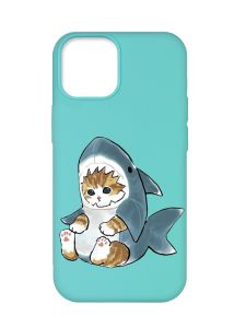 Матовий бірюзовий чохол на Apple iPhone 12 Pro Max :: Кошеня (принт 120)