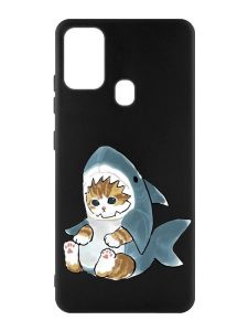 Матовий чорний чохол на Samsung Galaxy M30s/M21 :: Кошеня (принт 120)