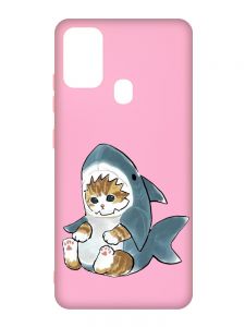 Матовий рожевий чохол на Samsung Galaxy M30s/M21 :: Кошеня (принт 120)