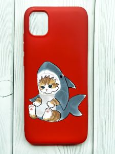 Матовий червоний чохол на Samsung Galaxy A04E/A042 :: Кошеня (принт 120)