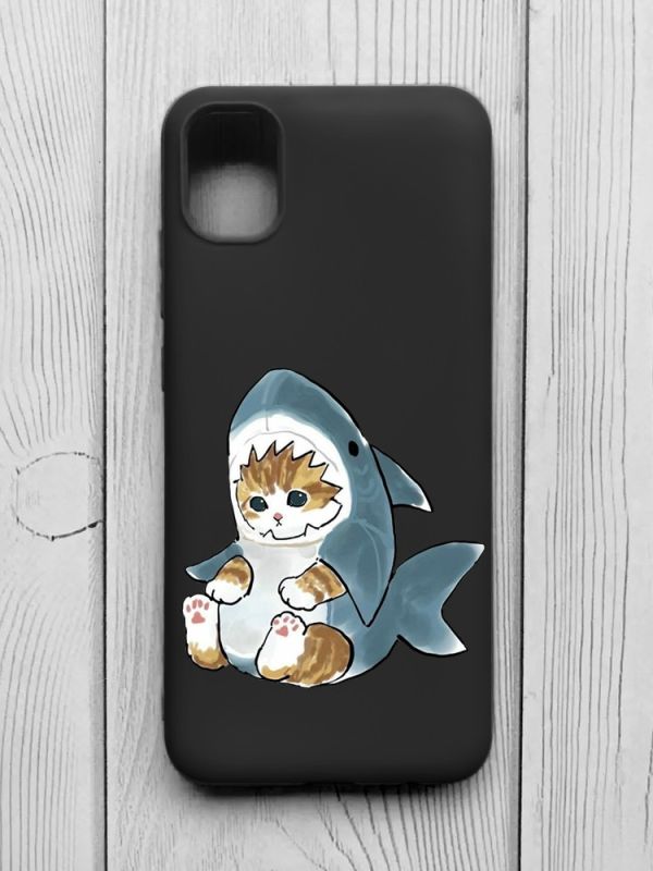 Матовий чорний чохол на Samsung Galaxy A04E/A042 :: Кошеня (принт 120)