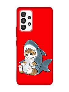 Матовий червоний чохол на Samsung Galaxy A53 4G/5G :: Кошеня (принт 120)