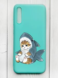 Матовий бірюзовий чохол на Samsung Galaxy A50 (2019) A505/A30s :: Кошеня (принт 120)