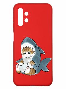 Матовий червоний чохол на Samsung A13 4G :: Кошеня (принт 120)