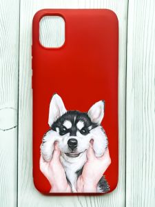 Матовий червоний чохол на Samsung Galaxy A04E/A042 :: Мордочка (принт 121)