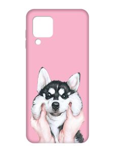 Матовий рожевий чохол на Samsung Galaxy M32/A22/M22 4G :: Мордочка (принт 121)