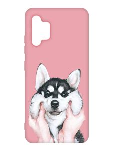 Матовий рожевий чохол на Samsung Galaxy A32 :: Мордочка (принт 121)