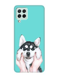 Матовий бірюзовий чохол на Samsung Galaxy M32/M22/A22 4G :: Мордочка (принт 121)