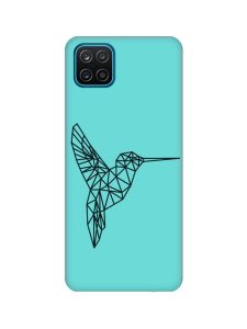 Матовий бірюзовий чохол на Samsung Galaxy A12 :: Колібрі (принт 122)