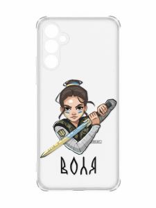 Чохол з потовщеними кутами на Samsung Galaxy A34 5G :: Українська захисниця (патріотичний принт 169)