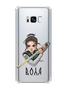 Чохол з потовщеними кутами на Samsung Galaxy S8 :: Українська захисниця (патріотичний принт 169)