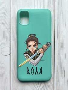 Матовий бірюзовий чохол на Samsung Galaxy A04E / A042 :: Українська захисниця (патріотичний принт 169)