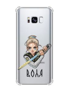 Чохол з потовщеними кутами на Samsung Galaxy S8 :: Українська захисниця (патріотичний принт 170)