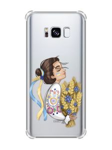 Чохол з потовщеними кутами на Samsung Galaxy S8 :: Українка з колосками (патріотичний принт 172)