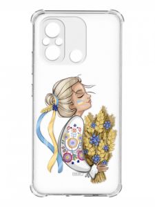Чохол з потовщеними кутами на Xiaomi Redmi 12C :: Українка з колосками (патріотичний принт 173)
