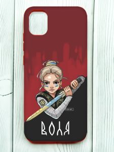 Чохол з червоними боками на Samsung Galaxy A04E/A042 :: Українська захисниця (патріотичний принт 171)