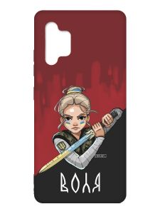 Чохол з червоними боками на Samsung Galaxy A32 :: Українська захисниця (патріотичний принт 171)