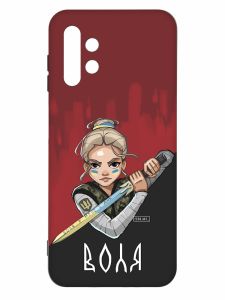 Чохол з чорними боками на Samsung Galaxy A13 4G :: Українська захисниця (патріотичний принт 171)