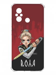 Чохол з потовщеними кутами на Xiaomi Redmi 12C :: Українська захисниця (патріотичний принт 171)