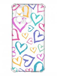 Чохол з потовщеними кутами на Xiaomi Redmi 12C :: Різнокольорові сердечка (принт 332)