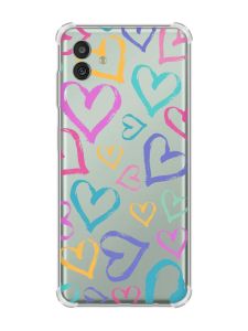 Чохол з потовщеними кутами на Samsung Galaxy M13 5G :: Різнокольорові сердечка (принт 332)