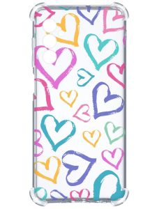 Чохол з потовщеними кутами на Samsung Galaxy A14 5G :: Різнокольорові сердечка (принт 332)