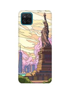 Чохол з бірюзовими боками на Samsung Galaxy A12 :: Статуя Свободи (принт 331)