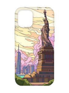 Чохол з бірюзовими боками на Apple iPhone 12/12 Pro (6.1) :: Статуя Свободи (принт 331)