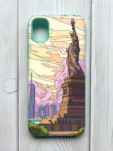 Чохол з бірюзовими боками на Samsung Galaxy A04E / A042 :: Статуя Свободи (принт 331)