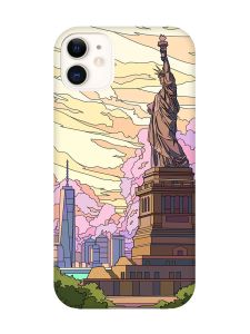 Чохол з червоними боками на Apple iPhone 11 (6.1) :: Статуя Свободи (принт 331)