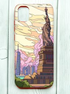 Чохол з червоними боками на Samsung Galaxy A04E/A042 :: Статуя Свободи (принт 331)