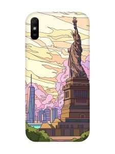Чохол з червоними боками на Xiaomi Redmi 9A :: Статуя Свободи (принт 331)