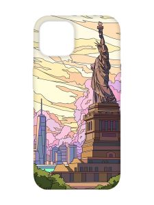 Чохол з рожевими боками на  Apple iPhone 14 :: Статуя Свободи (принт 331)