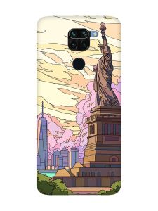 Чохол з рожевими боками на Xiaomi Redmi Note 9 :: Статуя Свободи (принт 331)