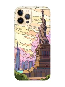 Чохол з чорними боками на Apple iPhone 12 Pro Max :: Статуя Свободи (принт 331)