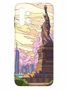 Чохол з чорними боками на Samsung Galaxy A13 4G :: Статуя Свободи (принт 331)