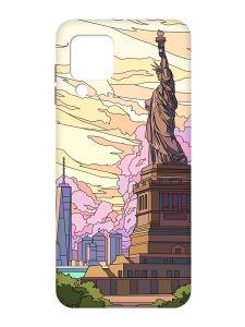 Чохол з чорними боками на Samsung Galaxy M32 / A22 / M22 4G :: Статуя Свободи (принт 331)