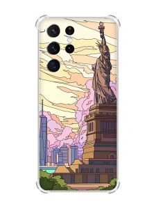 Чохол з потовщеними кутами на Samsung Galaxy S21 Ultra :: Статуя Свободи (принт 331)