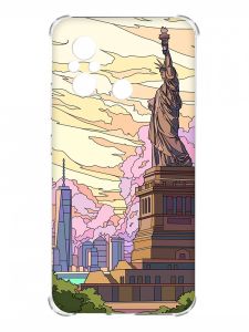 Чохол з потовщеними кутами на Xiaomi Redmi 12C :: Статуя Свободи (принт 331)