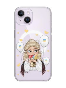 Магнітний чохол на iPhone 14 із підтримкою MagSafe :: Українка з солодощами (патріотичний принт 175)